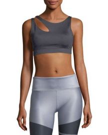 Alo Peak Asymmetrical Sports Bra grey at Nordstrom